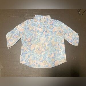 Chic Pastel Floral Women's Blouse
